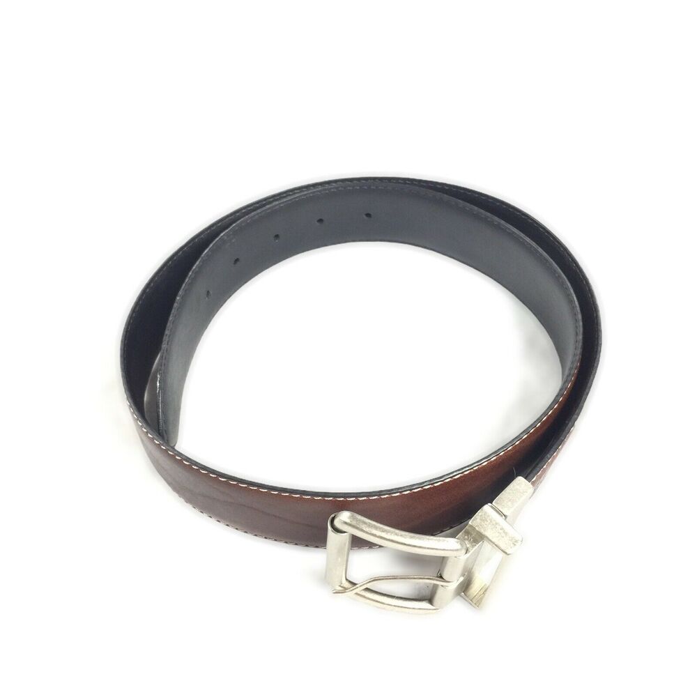 Levis Brown Textured Leather Belt Size 36 / 90 Mens Medium Width Casual Silver